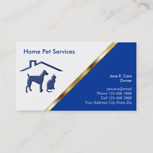 Classy Pet Business Cards (Front)