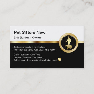 Classy Pet Sitter Business Cards