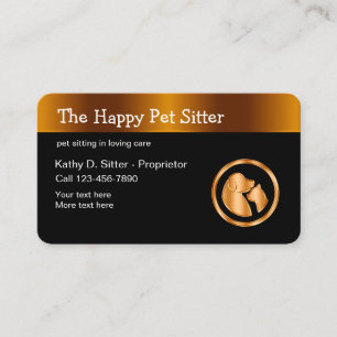 Classy Pet Sitter Business Cards Design