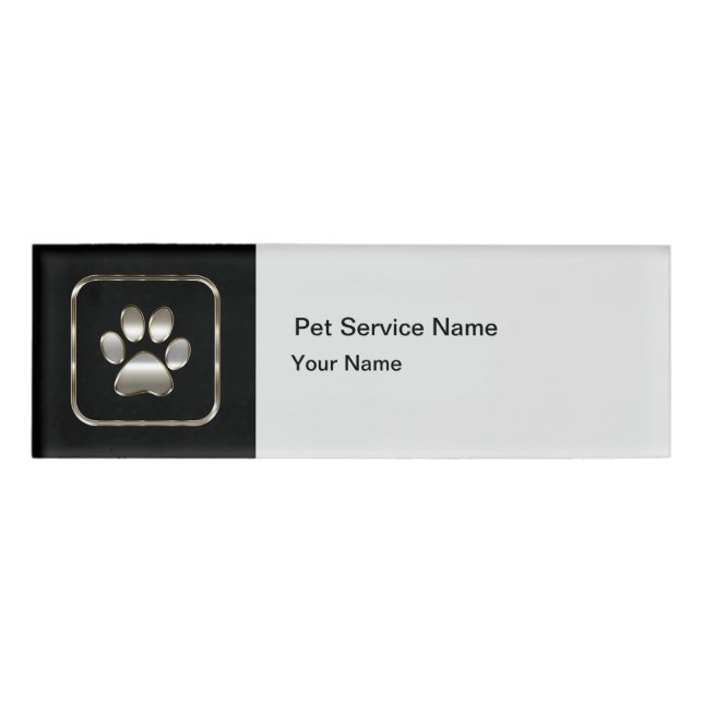 Classy Pet Theme Staff Name Tags (Front)