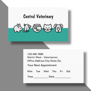 Classy Pet Veterinarian Medical Appointment Card