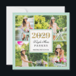 Classy Photo Collage Graduation Invitation<br><div class="desc">Celebrate the graduate with a classy square announcement with space for 4 senior photos. Add graduation party details or additional photos and text on the back side. Click Customize It to change fonts and colours,  add more photos and create a unique one of a kind design for any grad!</div>