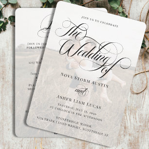 Classy Photo Elegant All In One QR Code Wedding Invitation