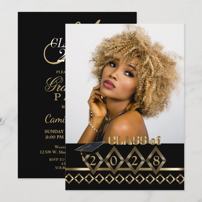 Classy Photo Graduation - 20XX Invitation (Front/Back)