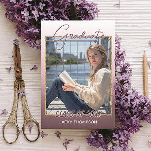 Classy Photo Personalized Congratulations Graduate Announcement