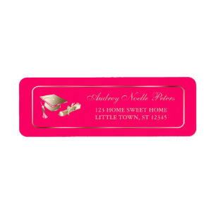 Classy Pink and Gold Graduate Address Labels