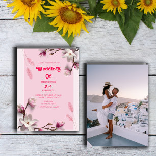 CLASSY PINK FLORAL WEDDING INVITATION