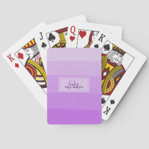 Classy Pink Personalized Initial Playing Cards
