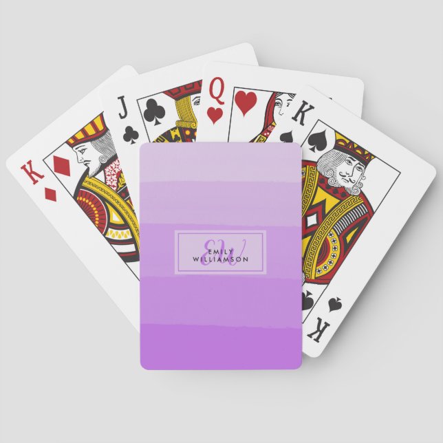 Classy Pink Personalized Initial  Playing Cards (Back)