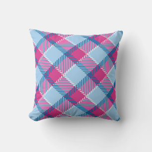 Classy pink plaid pillow