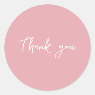 Classy Pink Thank You Packaging Gift Business Classic Round Sticker