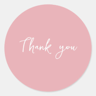 Classy Pink Thank You Packaging Gift Business Classic Round Sticker