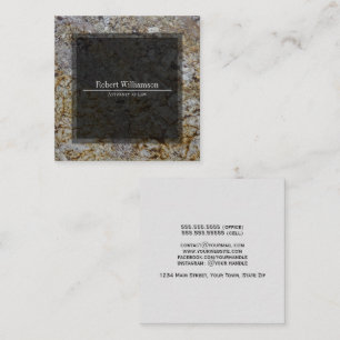 Classy Polished Stone Grey, Rust & Taupe Square  Business Card
