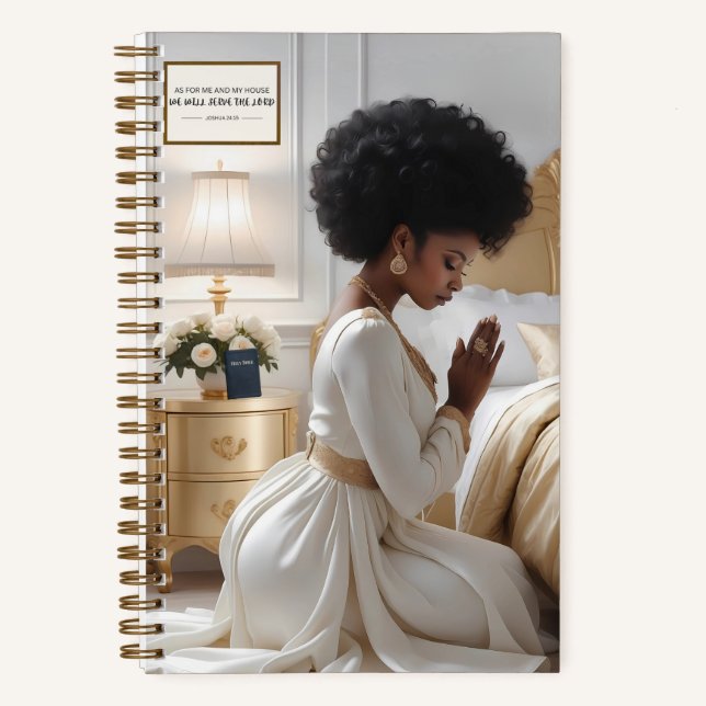 Classy Praying Mother 5.5" x 8.5" Spiral Notebook (Front)