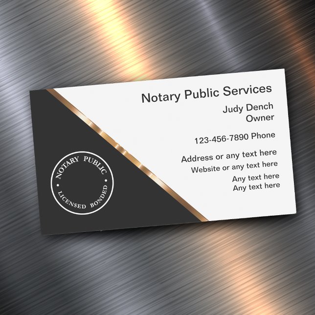 Classy Professional Notary Public Magnetic Business Card (Creator Uploaded)
