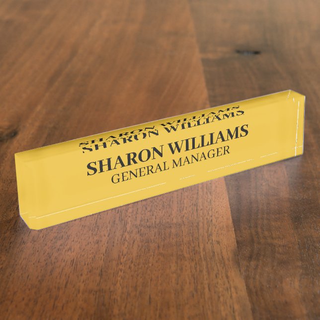 Classy Professional Yellow Office Title Desk Nameplate (Side)