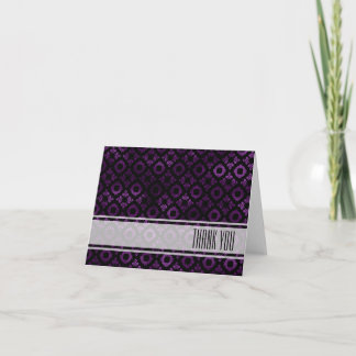 Classy Purple, Black, and Gold Thank You Card