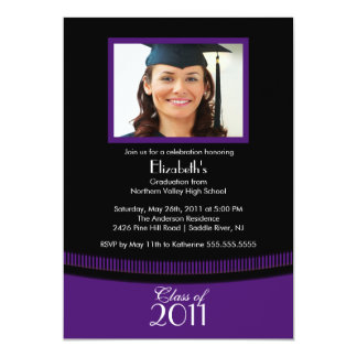 Purple And Black Graduation Invitations & Announcements | Zazzle CA