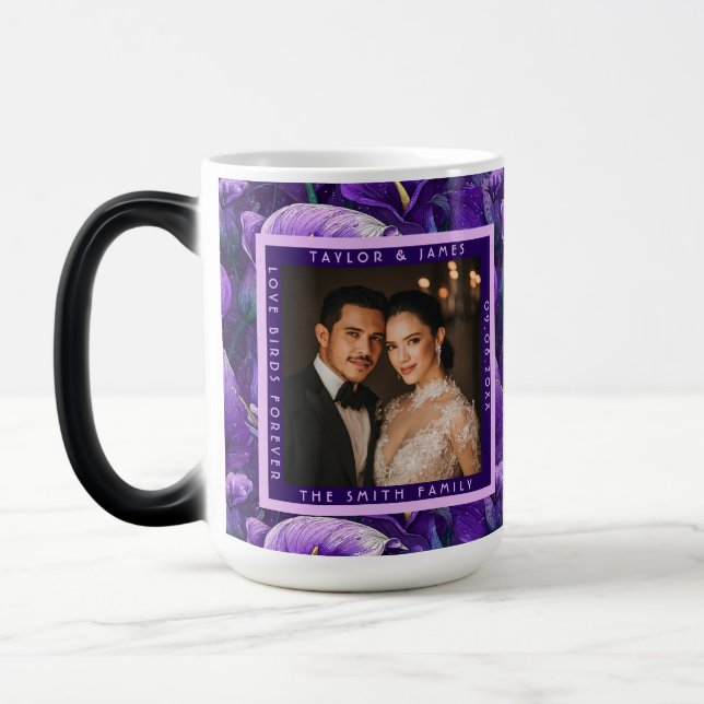 Classy Purple Calla Lilies Charm Destination Weddi Magic Mug (Left)
