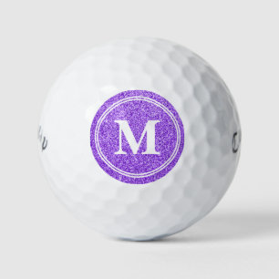 Classy Purple Glitter Sparkly Monogam Personalized Golf Balls