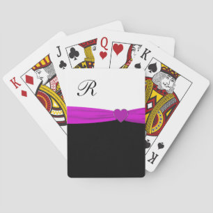 Classy Purple Monogram Playing Cards