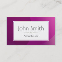 Classy Purple Political Scientist Business Card