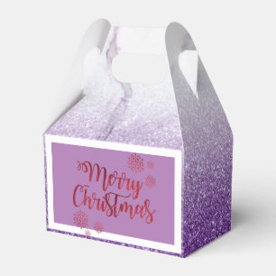 Classy Purple Silver Sequins Favor Box