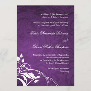 Classy Purple Wedding Invitation