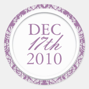 Classy Purple Wedding Stickers