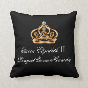 Classy Queen Elizabeth Commemorative Monarchy Throw Pillow