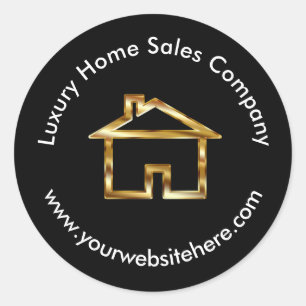 Classy Real Estate Add Your Logo Classic Round Sticker