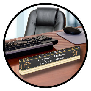 Classy Real Estate Broker Desk Name Plates