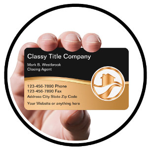 Classy Real Estate Title Company Business Cards