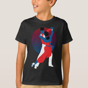 Classy Red and Blue Vector Art Tango dance T-Shirt