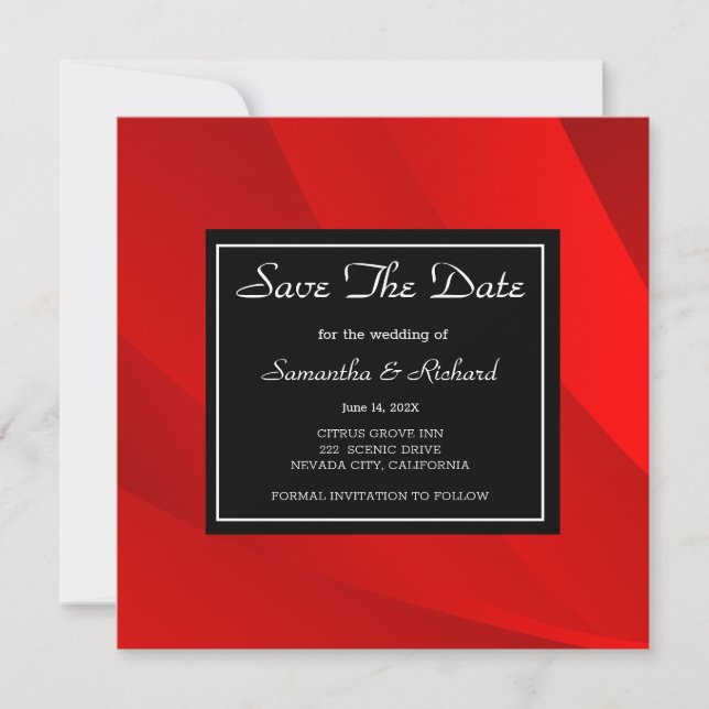 Classy Red Save The Date (Front)