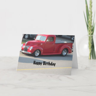 Classy Red Truck - Happy Birthday Card