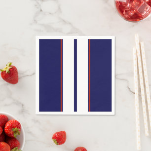 Classy Red, White, and Blue Racing Stripes Napkin