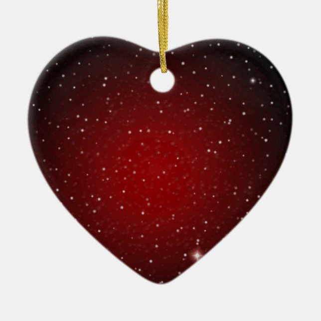 Classy Red with Stars > Heart Ornament (Front)
