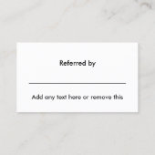 Classy Referral Thank You Cards (Back)