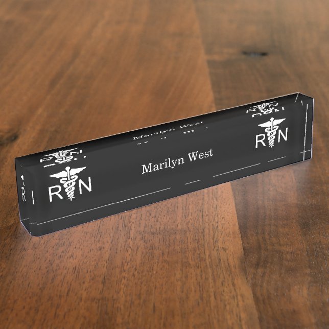 Classy Registered Nurse Medical Desk Name Plate (Side)