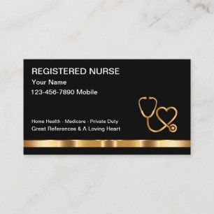 Classy Registered Nurse Theme  Business Card