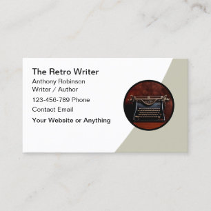 Classy Retro Book Author Writer Business Card
