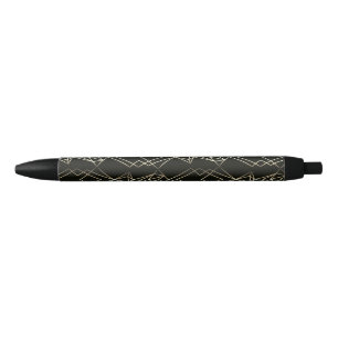Classy Retro Design in Black and Gold Ink Pen