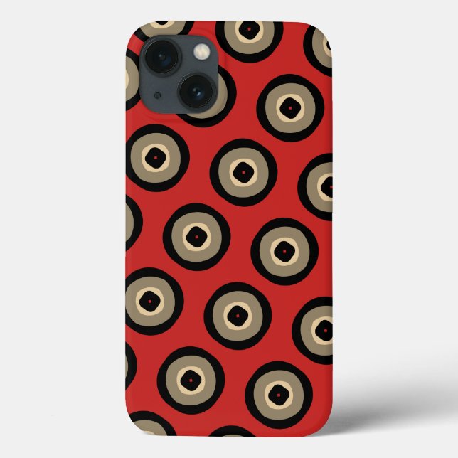 Classy Retro Red and Black Pattern  Case-Mate iPhone Case (Back)