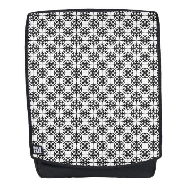 Classy Retro Vibe Geometric Pattern Backpack (Front)