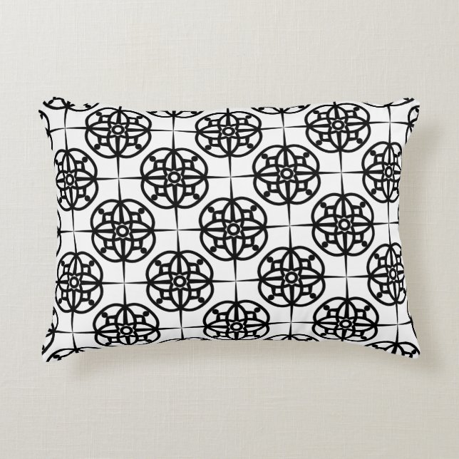 Classy Retro Vibe Geometric Pattern Decorative Pillow (Front)