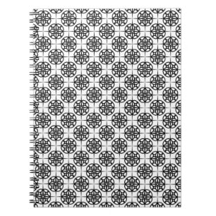 Classy Retro Vibe Geometric Pattern Notebook