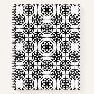 Classy Retro Vibe Geometric Pattern Notebook