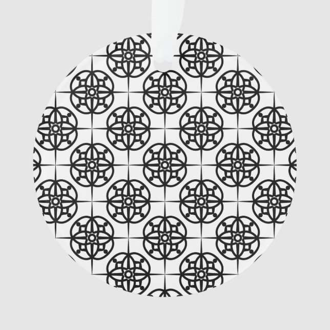Classy Retro Vibe Geometric Pattern Ornament (Front)