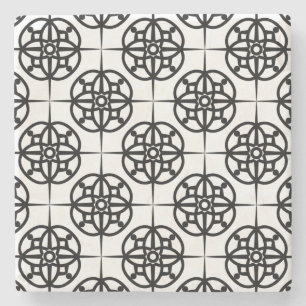 Classy Retro Vibe Geometric Pattern Stone Coaster